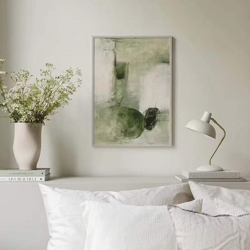 Dan Hobday Squared Abstract Print Poster Geometry Green Wall Art Canvas Painting Pictures for Home Living Room Decor Cuadros