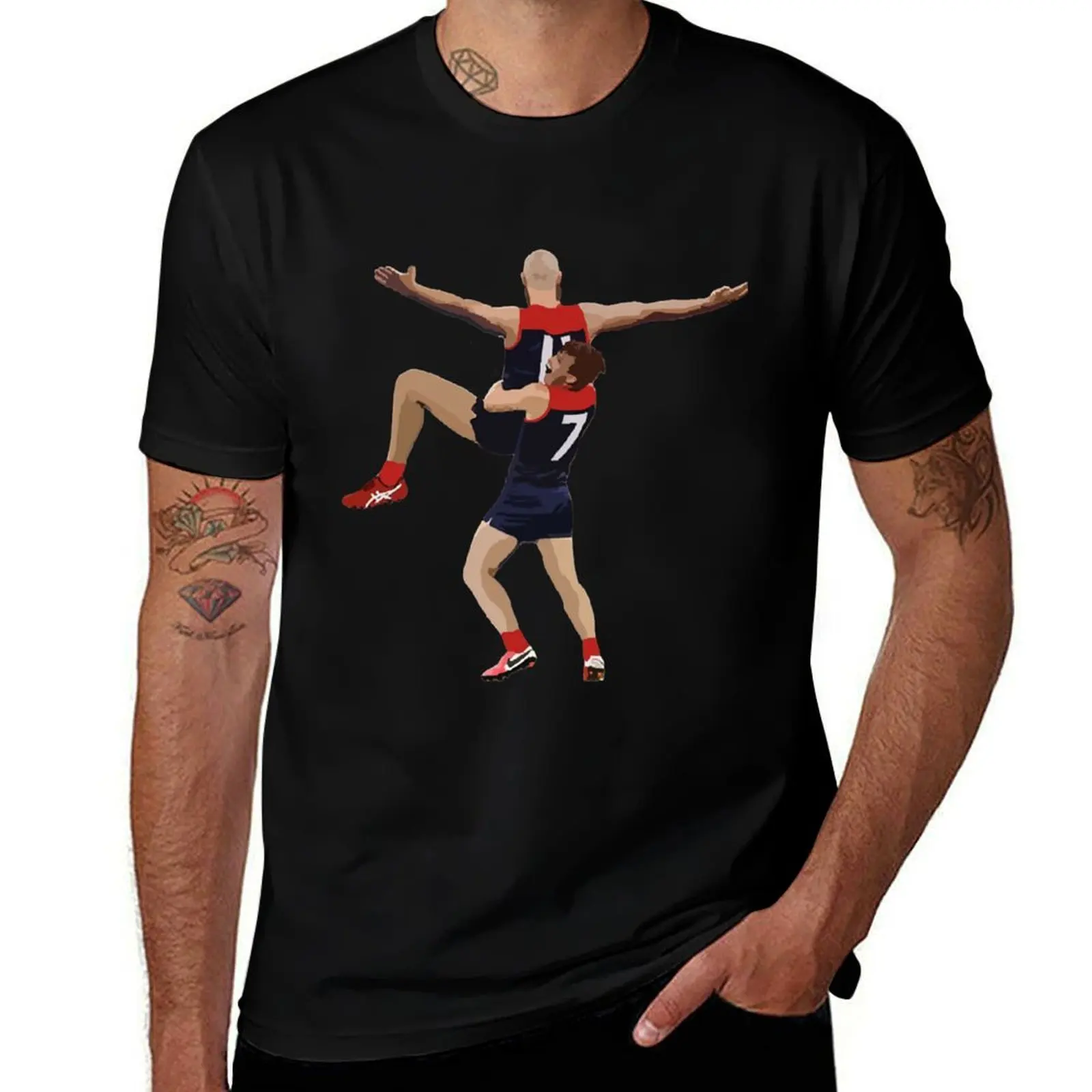Max Gawn Celebration Melbourne Demons T-Shirt Large Size Loose Casual Tee