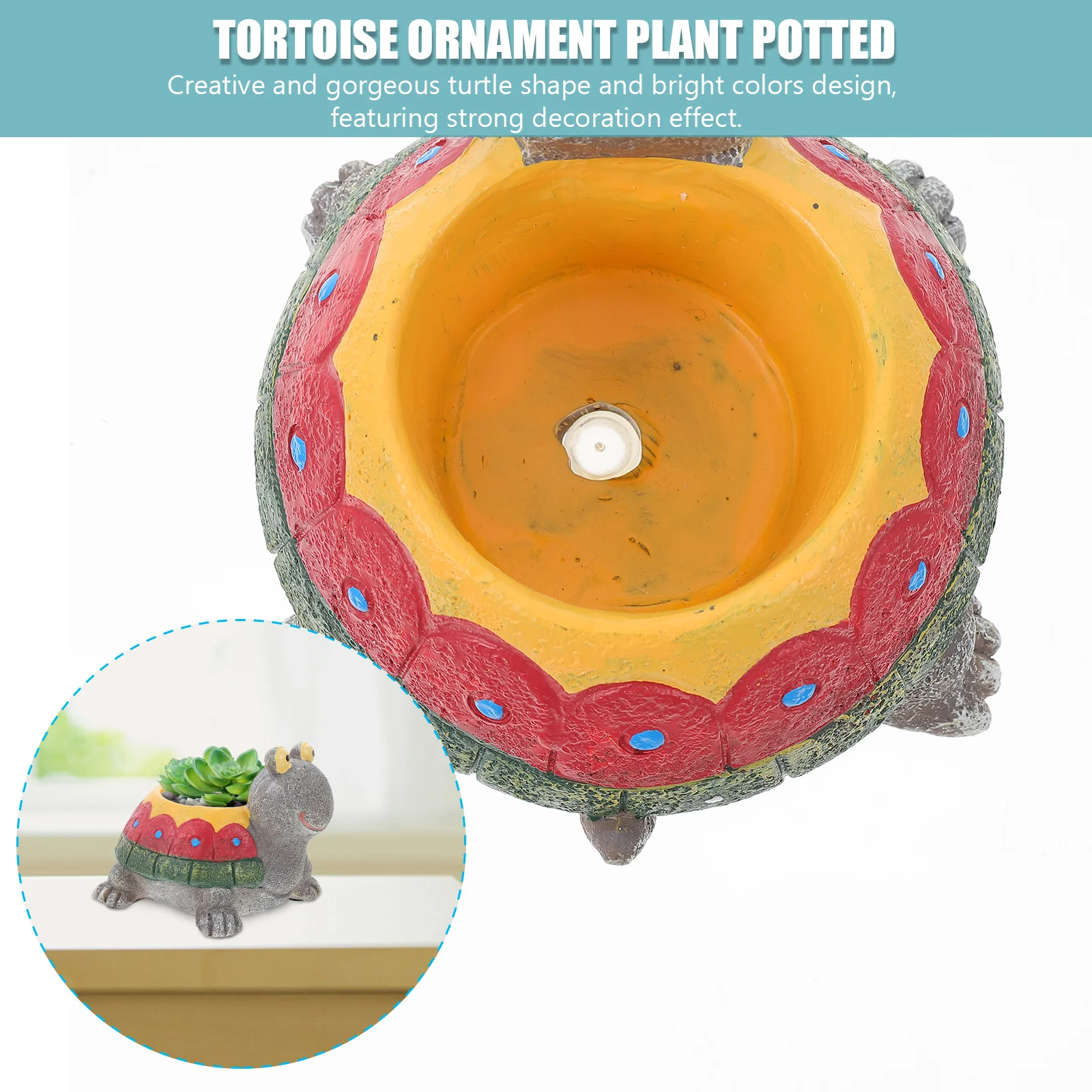 

Colorful Turtle Modeling Flowerpot Resin Craft Container for Garden Party Wedding Decoration Plants Holder Green Plant Flowerpot