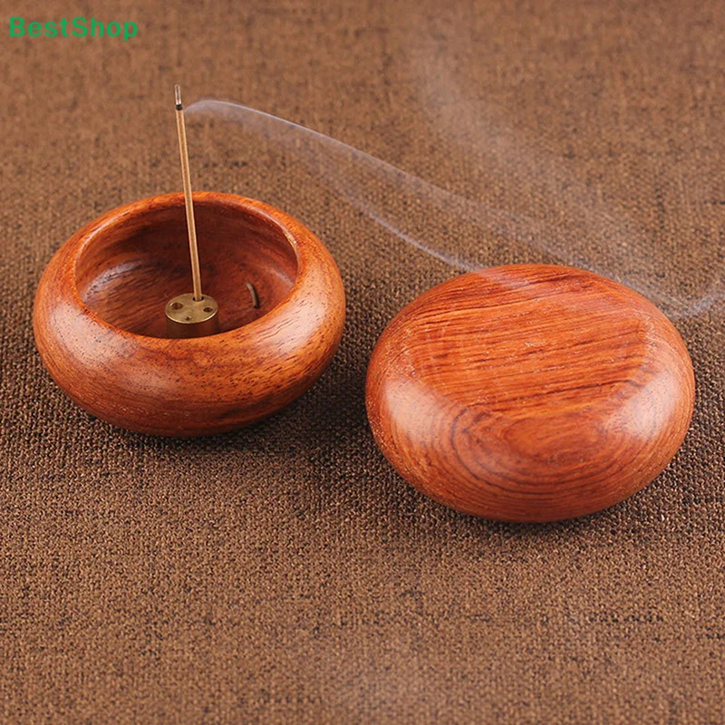 ★1Pcs Rosewood Incense Burner Stick Holder Bowl Shape Censer Home Decoration