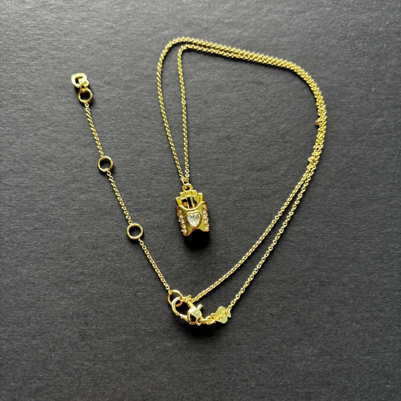 VKVVA Cute Rhinestone French Fry Box Pendant Necklace,Playful Fast Food Themed Daily Layering Fashion Jewelry for Women Gifts