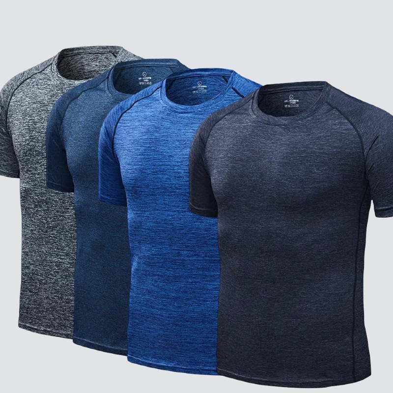 

Men's short sleeved sports and fitness high elastic quick drying clothes, quick drying and breathable, suitable for fitness