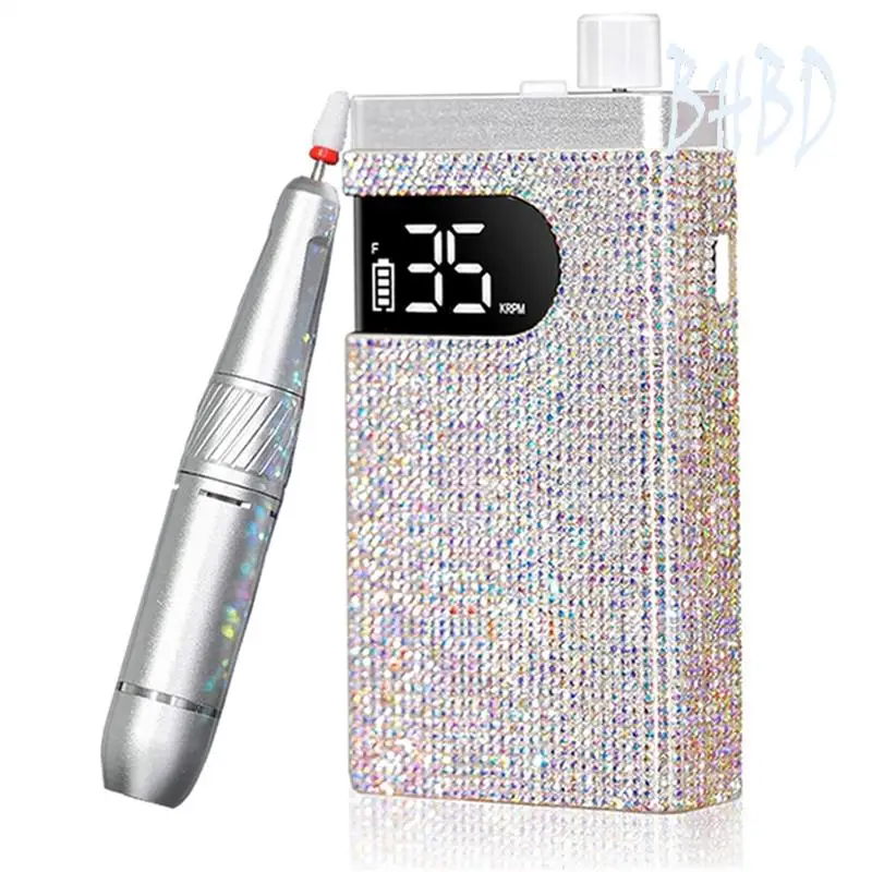 

BHBD-Cordless Electric Nail Drill Machine For Rechargeable Diamond Portable HD Display 35000 RPM Acrylic Drill