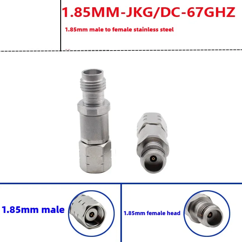 

1.85MM-JKG Millimeter Wave Adapter Stainless Steel 67GHz Straight Male to Female Head Mesh Split Connection for High-Frequency N