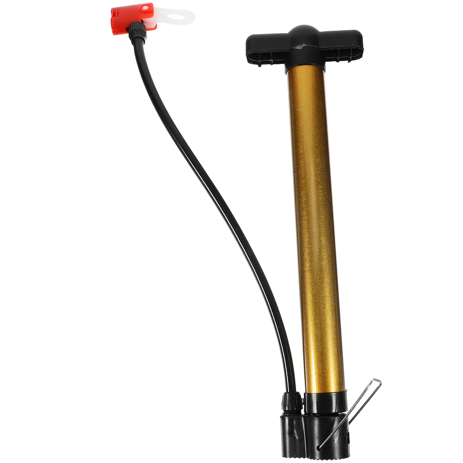 Portable Bike Tire Pump Aluminum Alloy Barrel Multi Valve Lockable Easy Inflates Bicycle Vehicle Ball Sports Air Pump Yellow