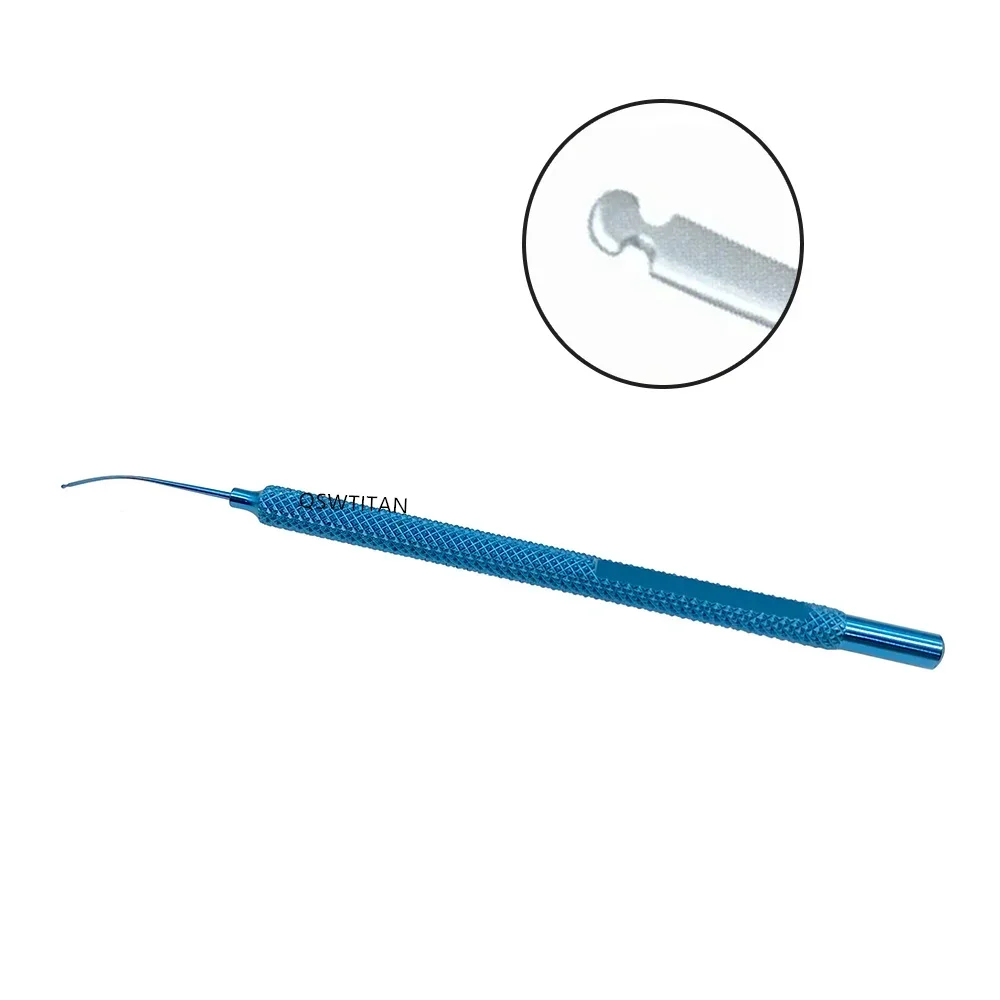 Ophthalmic Koch Nucleus Spatula Hook With Notches Titanium Eyes hook Microsurgical Instrument