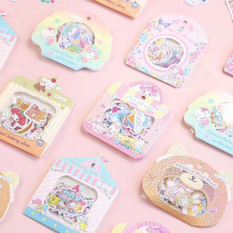 

24 упаковки/лот Sanrio Cinnamoroll Melody наклейки милые Pochacco Kuromi Скрапбукинг DIY дневник декоративная наклейка канцелярские этикетки