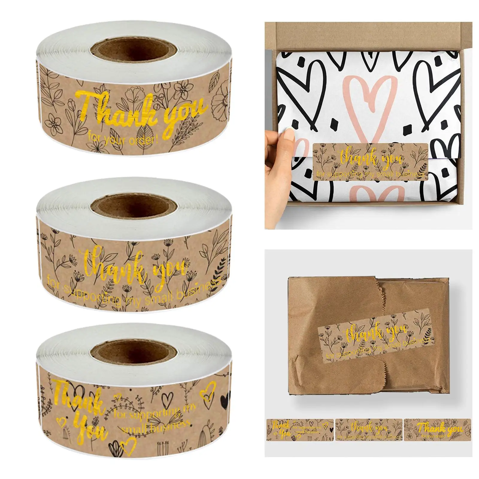 Kraft Thank YOU Stickers Seal Label Stickers for Wedding Party