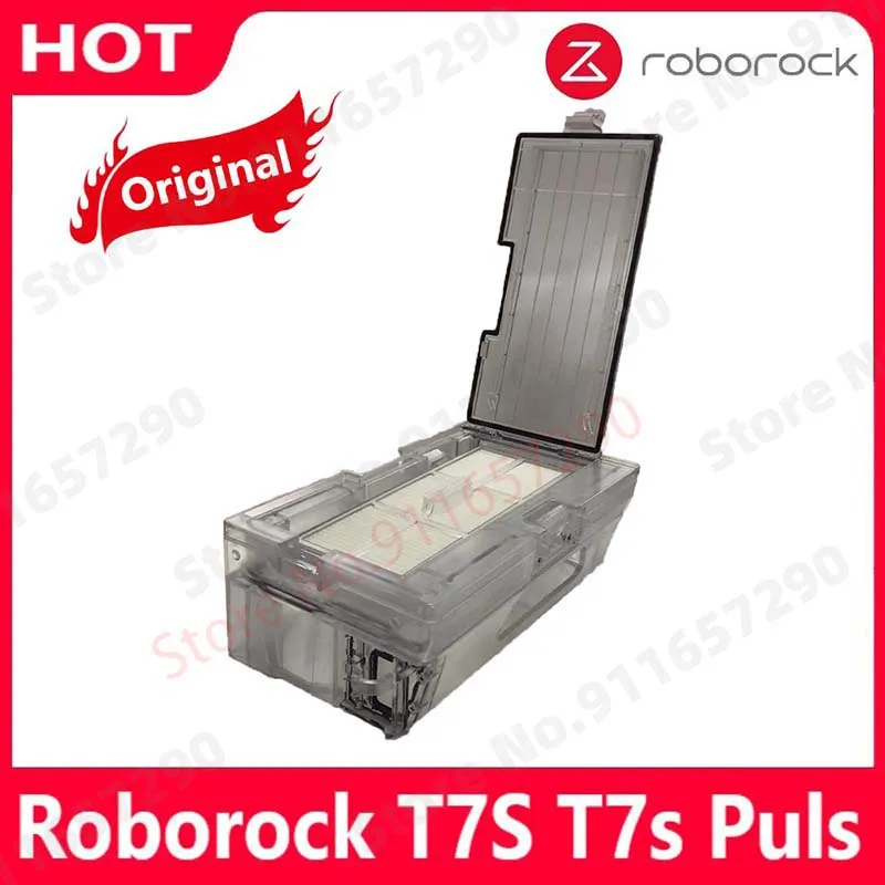 Original Roborock T7S T7s Puls New Automatic Emptying of Dust box Vacuum Cleaner Parts Robot Dustbin Box with Filter Accessroies