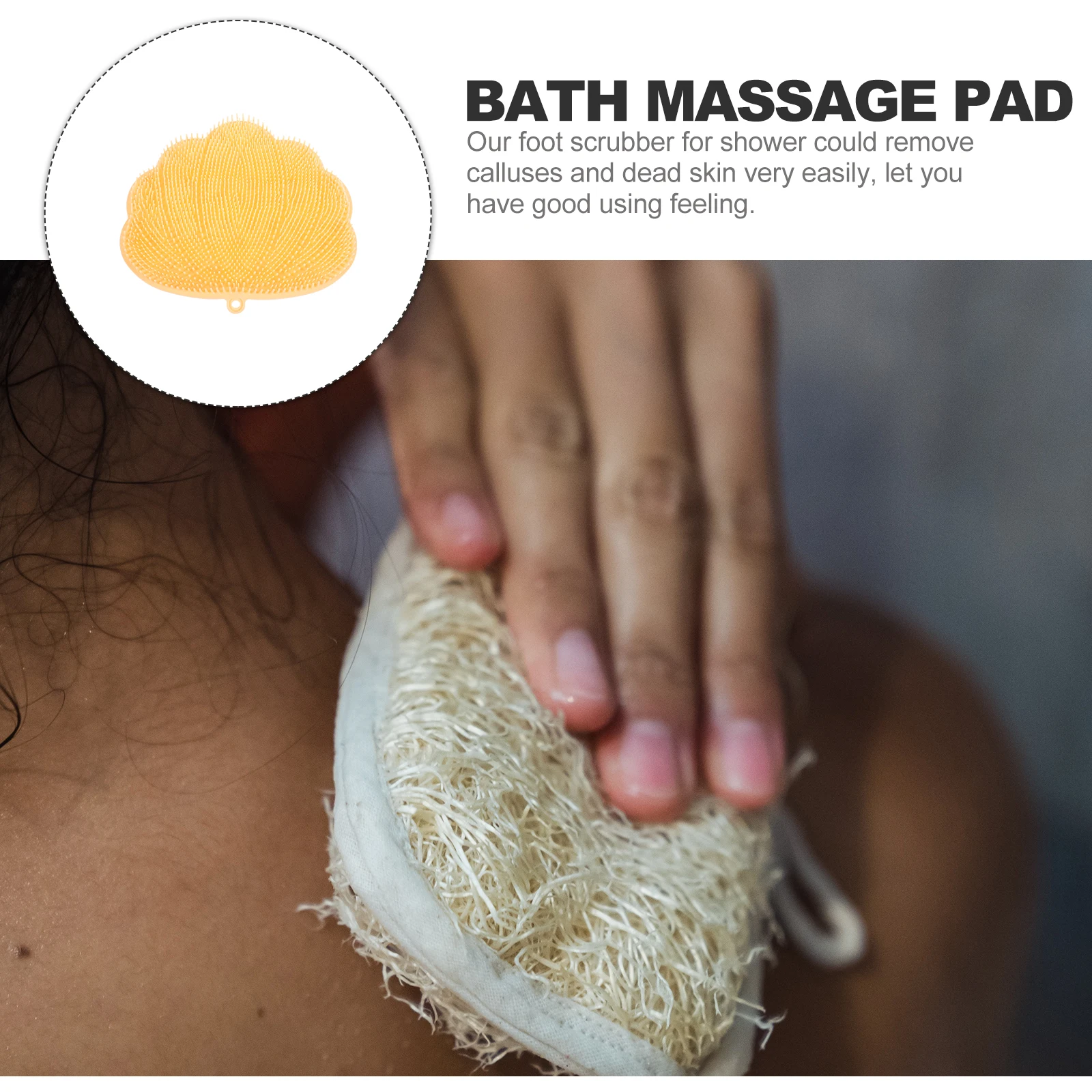 

Silicone Foot Scrubber Mat for Shower Floor and Wall Mounted Back Scrubber with Exfoliating Nubs for Dead Skin Removal and Feet