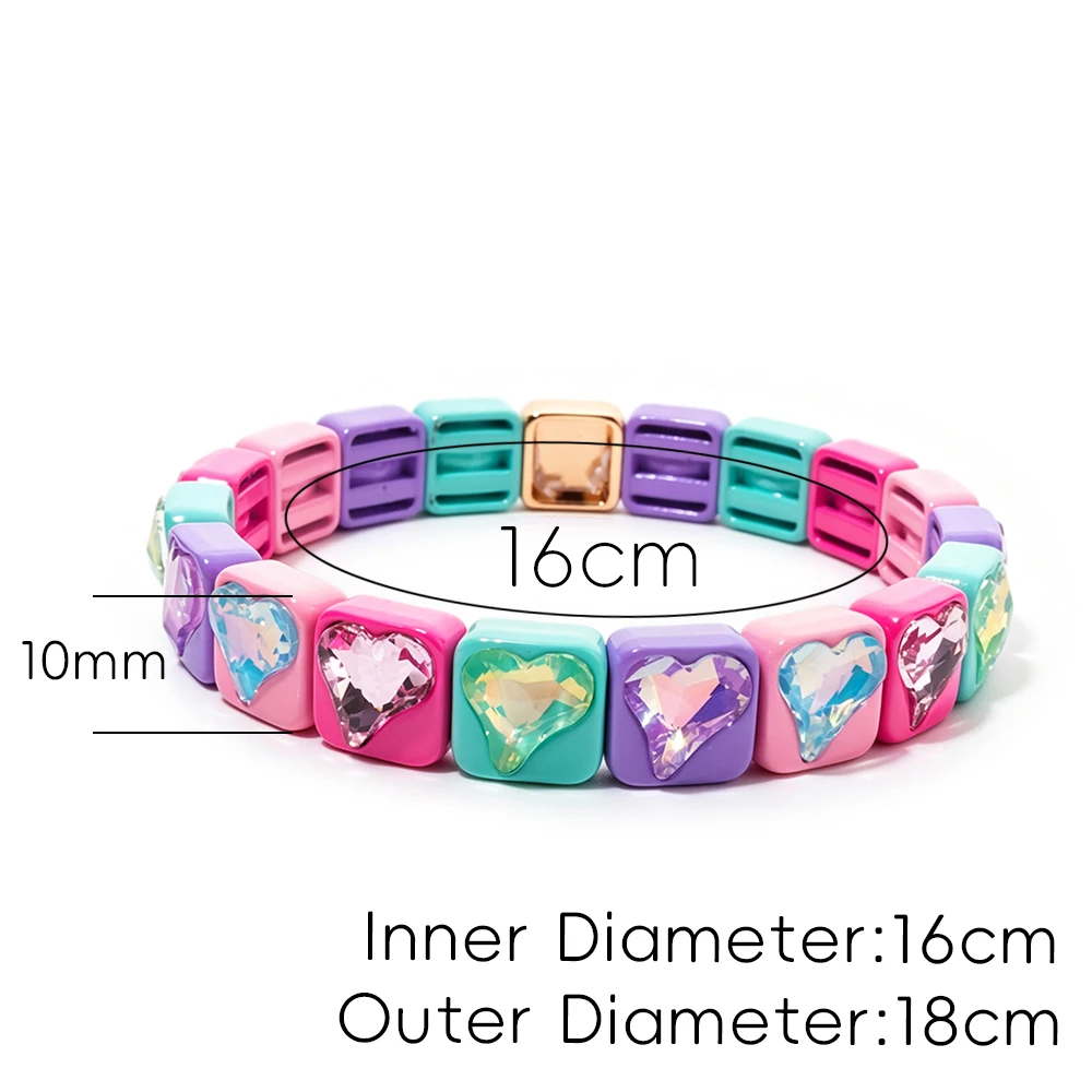 2026 10mm Liebes-Charm Zirkonia-Perlen Armbänder für Frauen Handgefertigtes Buntes Kristall-Perlen Chunky Liebes-Armreif – Detail 2