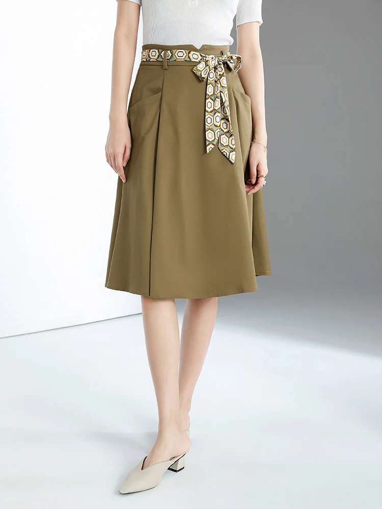 

Commute High Waist f Skirt Set Women's ket Design A-Line Midi Skirt Ele Busin Casual Polyester Nylon Spandex