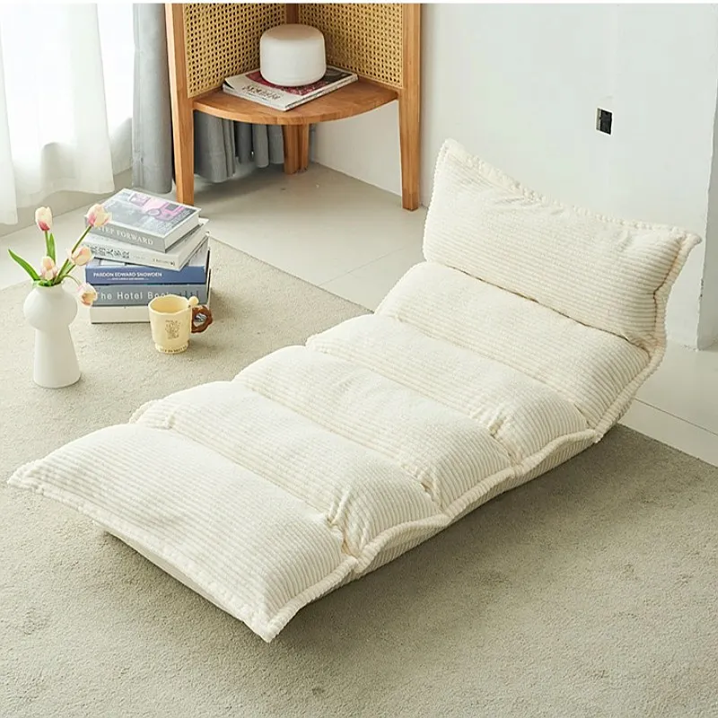 Corduroy Floor Chair Japanese Style Foldable Lounge Tatami Sofa for Bedroom Reading Relaxing