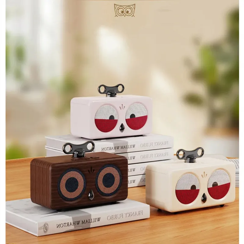 خمر المحمولة الطيور سمّاعات بلوتوث مضخم صوت لاسلكي صغير المنزل سطح المكتب الديكور بطاقة المتكلم البومة عيد الميلاد هدية عيد ميلاد