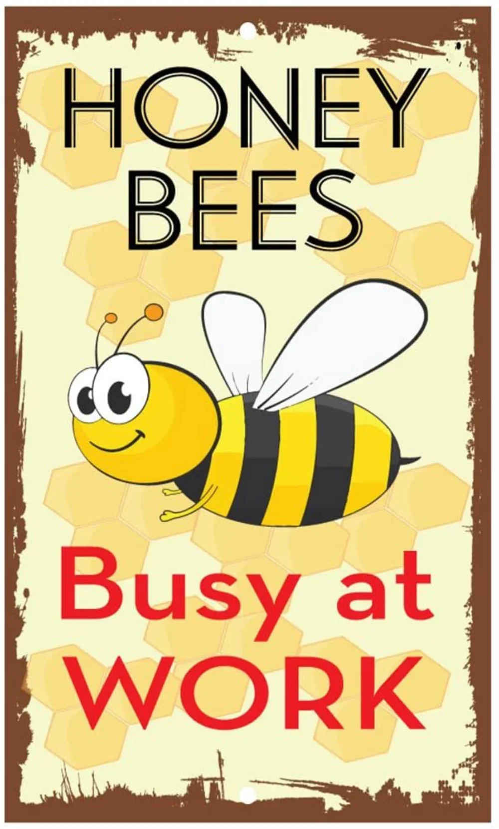 Honey For Sale Tin Sign Art Wall Decoration,Vintage Aluminum Retro Metal Sign,Honey for Sale, Bees Decoration And Sales Signs
