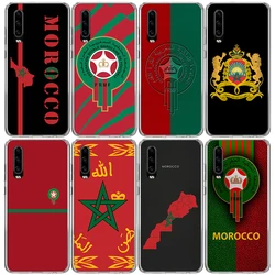 Morocco Flag Phone Case For Huawei P40 P30 P20 P10 Lite Mate 10 20 Pro Y5 Y6 Y7 Y9S P Smart Silicone Shell Print Fundas