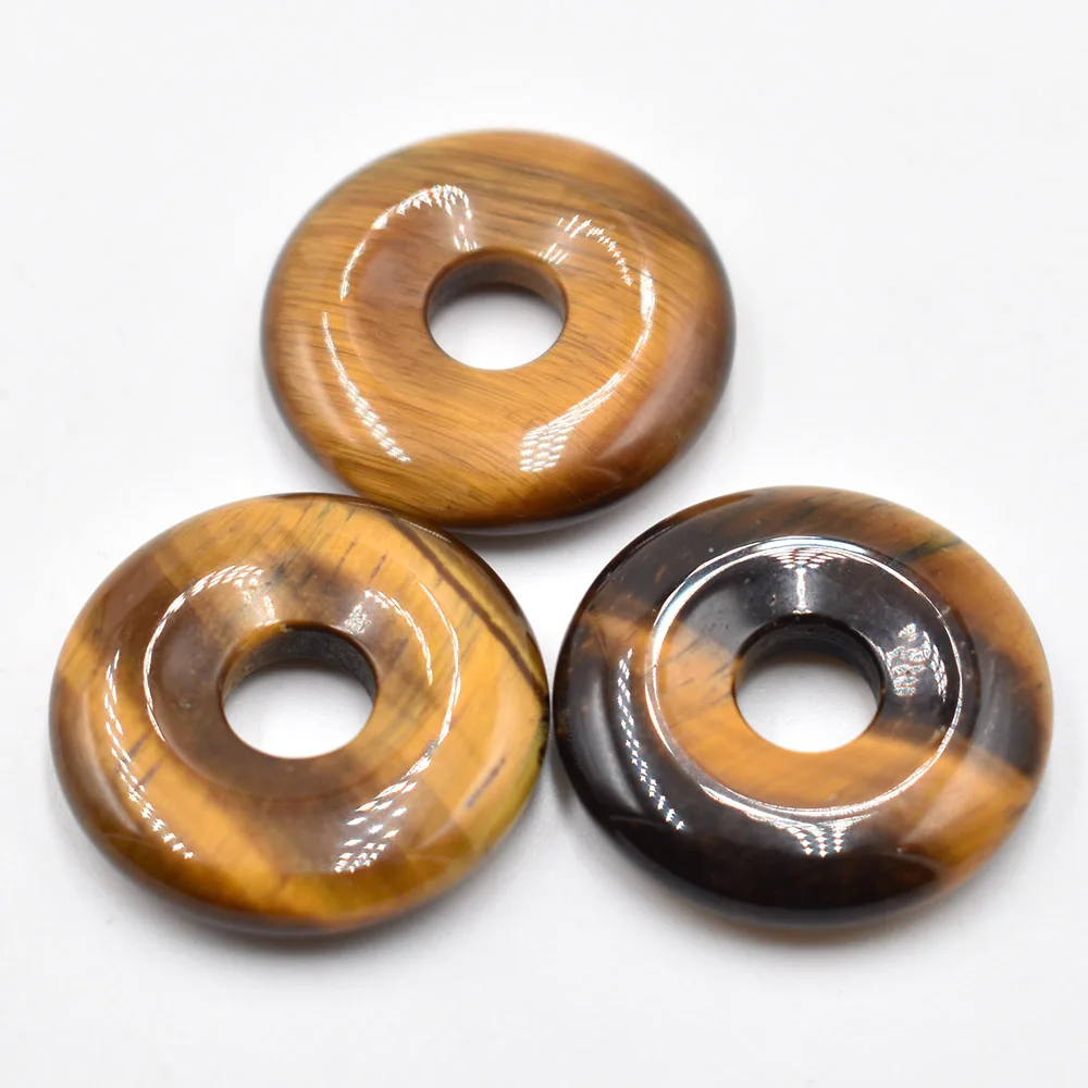 2020 neue hohe qualität Verschiedene naturstein gogo donut charme anhänger perlen 25mm für schmuck machen Großhandel 12 teile/los freies