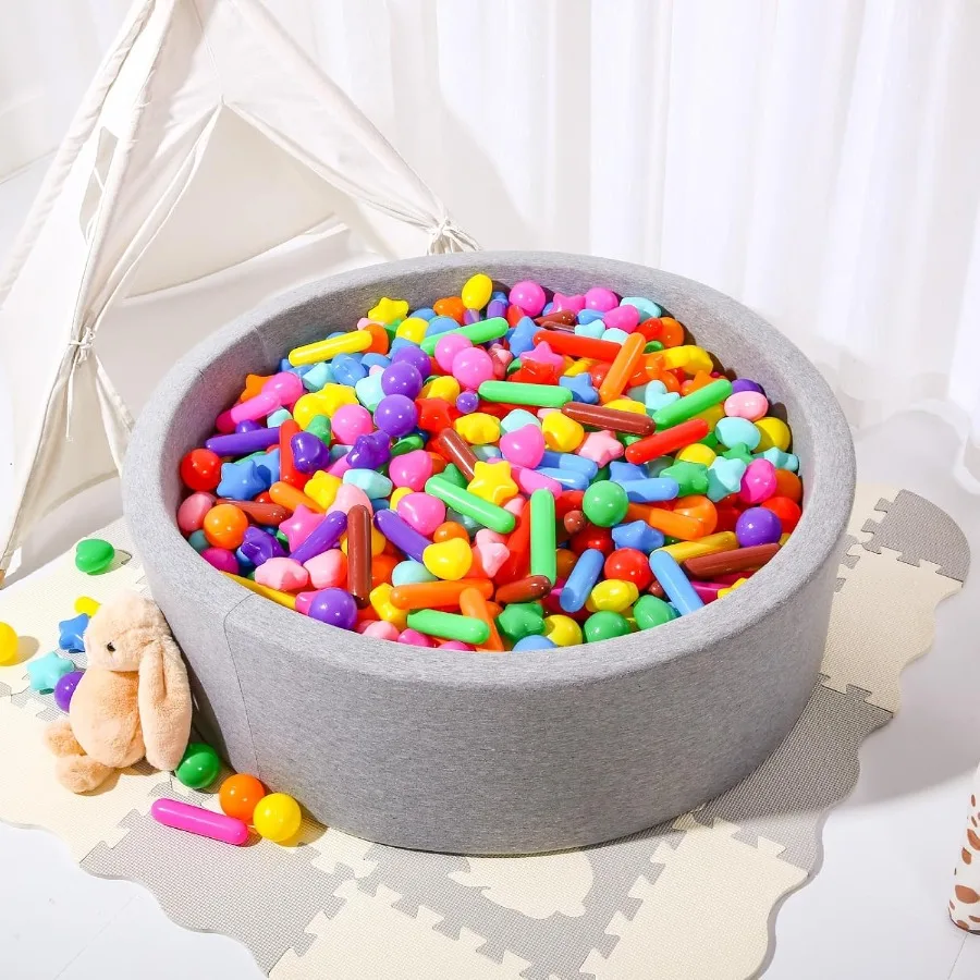 Ball Pit-Bälle für Kleinkinder, bunte 200-Ball Pit-Bälle, zerkleinerungssichere Spielzeugbälle aus Kunststoff für Kleinkinder, Ballgruben, Ballgruben-Spielzelt