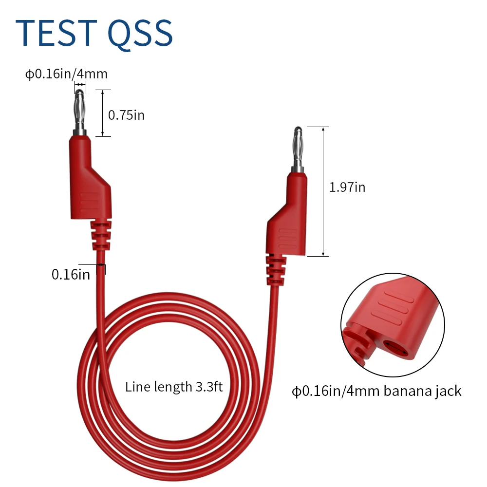 Imagem -05 - Qss-kit de Chumbo de Teste Multímetro Plugue Banana com Clipes Jacaré Sonda Substituível Plugue tipo u mm Q.t8002 31 Peças