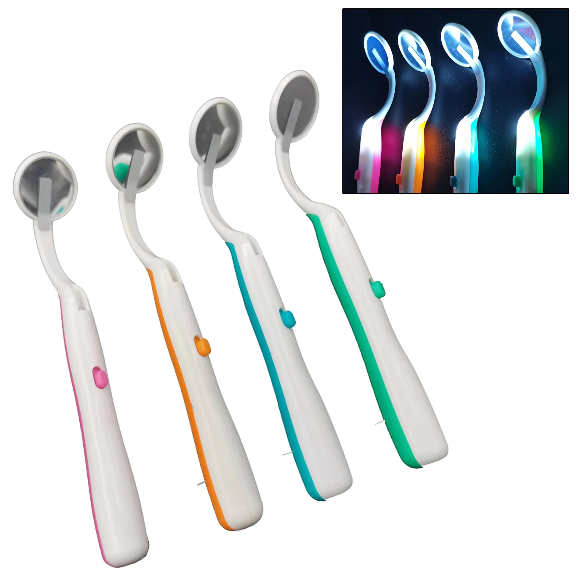 1Pc Dental Led Light Super Bright Mouth Mirror Dentist Illuminated Mirror Teeth Hygiene Oral Cleaning Check Tool Anti-Fog Mirror