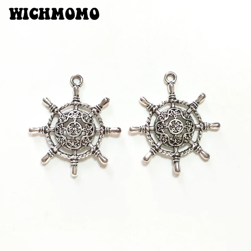New Fashion 5 Pieces  Zinc Alloy Particular Nautical Sea Rudder Charms Pendants Diy Necklace Jewelry Accessories PJ317