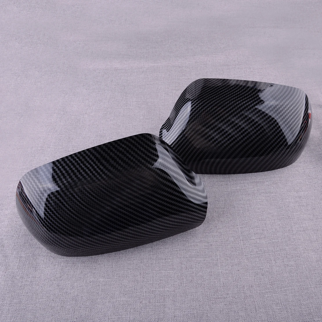 1 Pair Car Rearview Side Mirror Cover Cap Trim Fit for Mazda 3 2006 2007 2008 2009 2010 2011 2012 Black Carbon Fiber Style ABS