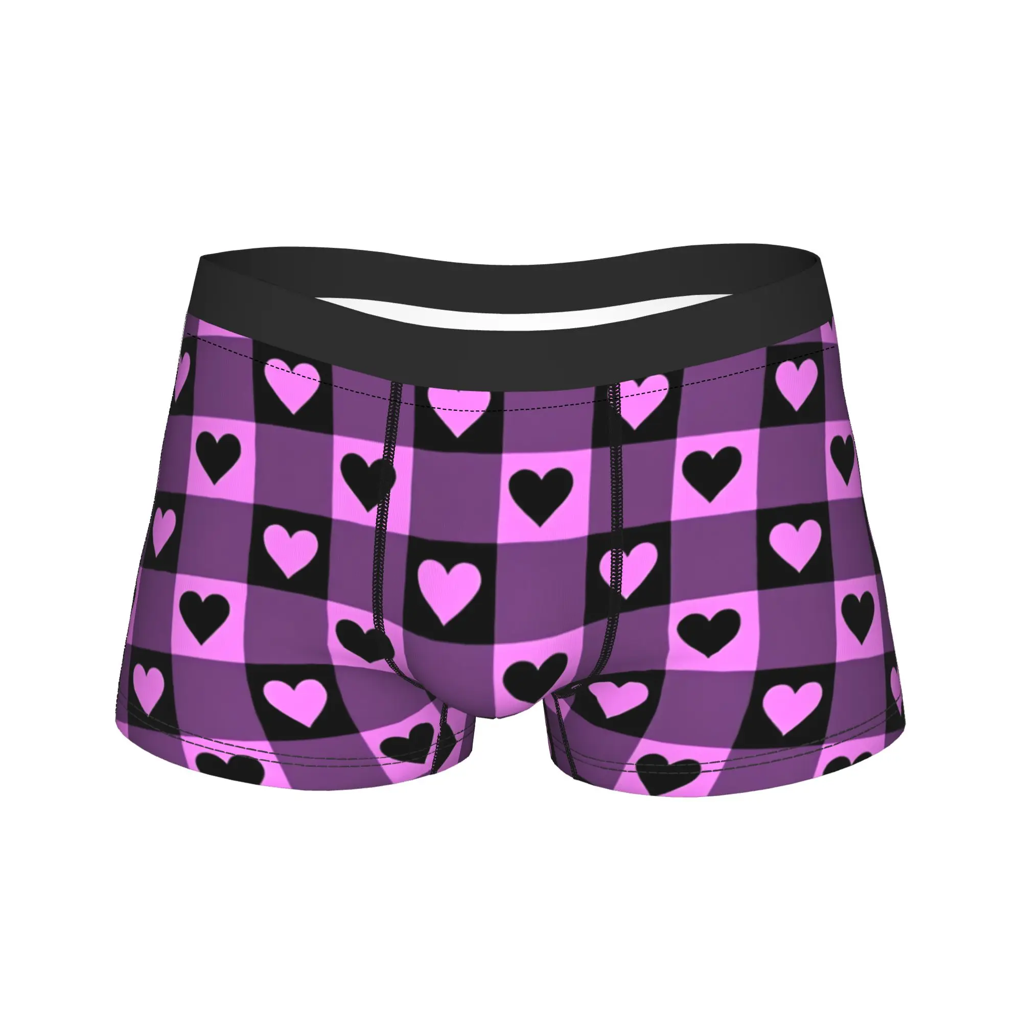

Classic Heart Plaid style Underwear Man Boxer Brief Comfortable Boxer Shorts Trenky Custom DIY Oversize Underpants
