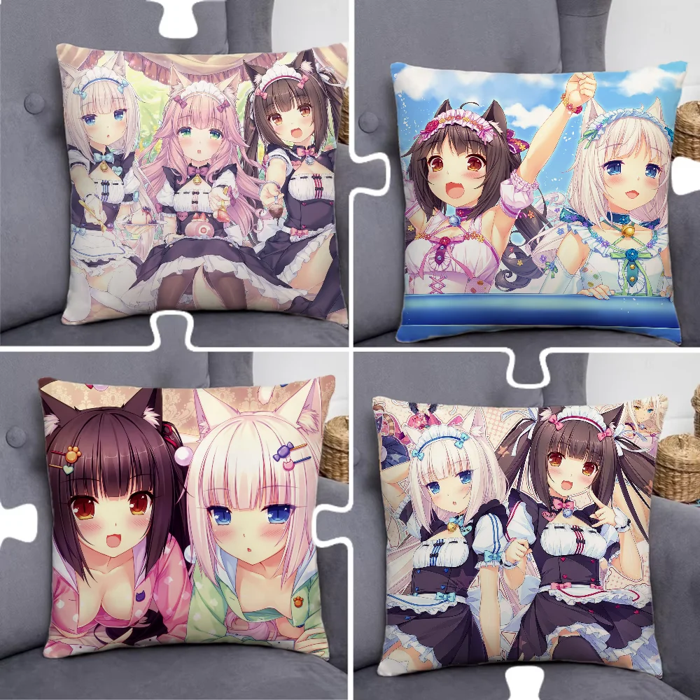 Anime N-Nekoparas Pillow Case Pillowcase Home Sofa Cushions Car Cushions Pillowcover Office Pillowshell Pillow