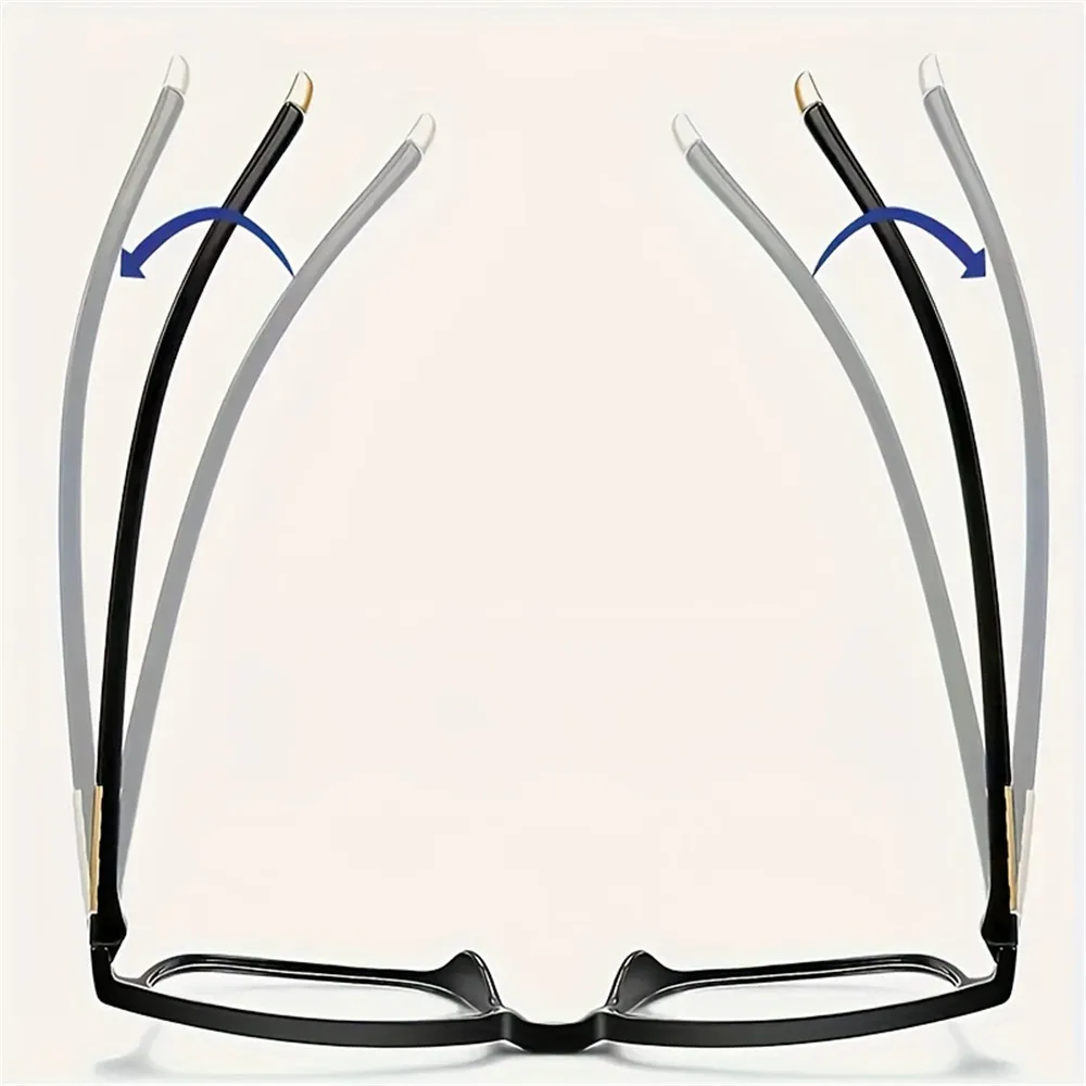 4 Stück Modische Anti-Blaulicht-Lesebrillen, Ultraleichte Augenschutz-Lesebrillen, Unisex, Elegante Presbyopie-Brillen – Detail 2