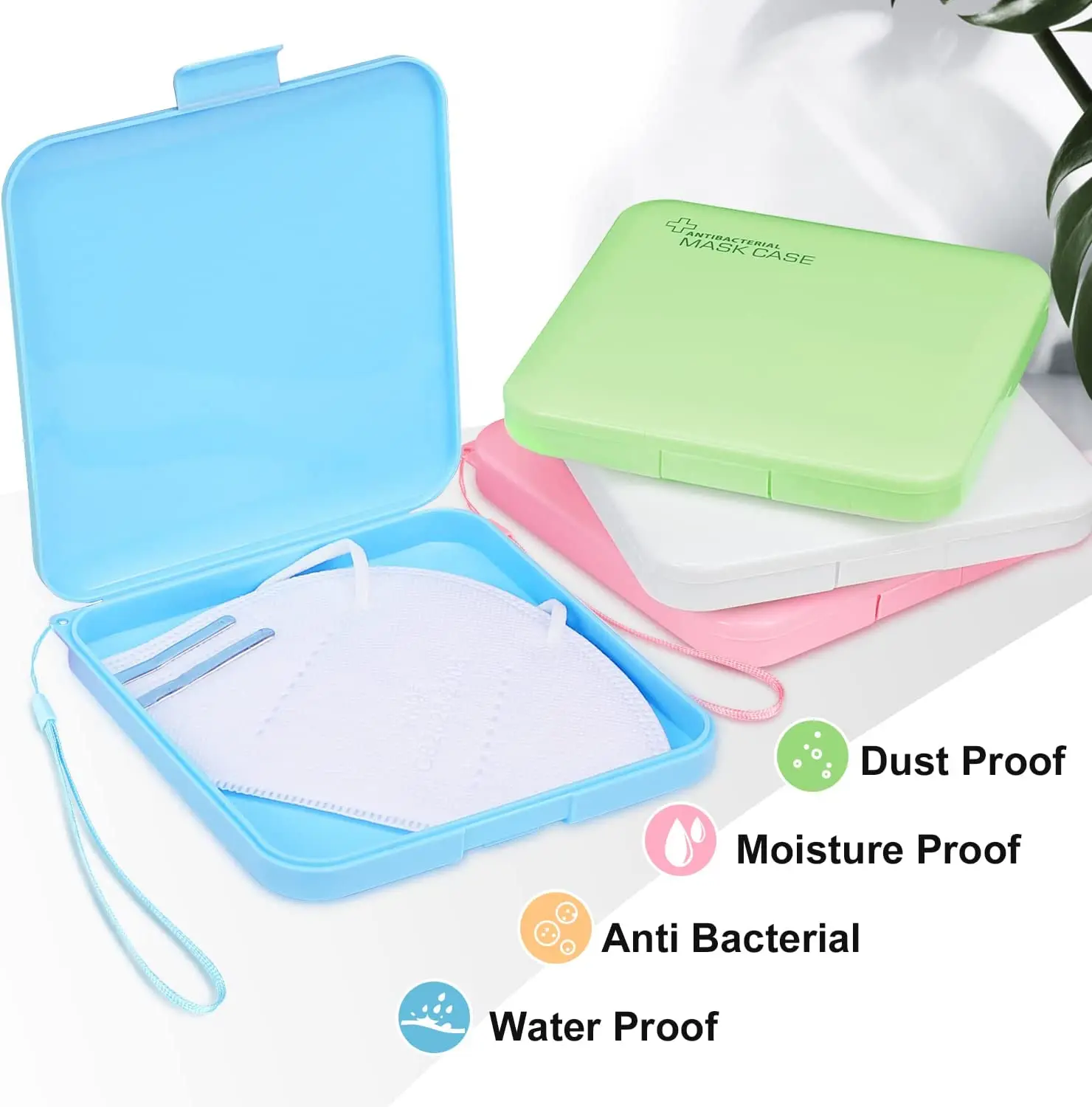 Mask Storage Box Organizer Portable Mask Case Reusable Face Mask Holder Folder with Lids Dustproof Cover for Accessories Storing