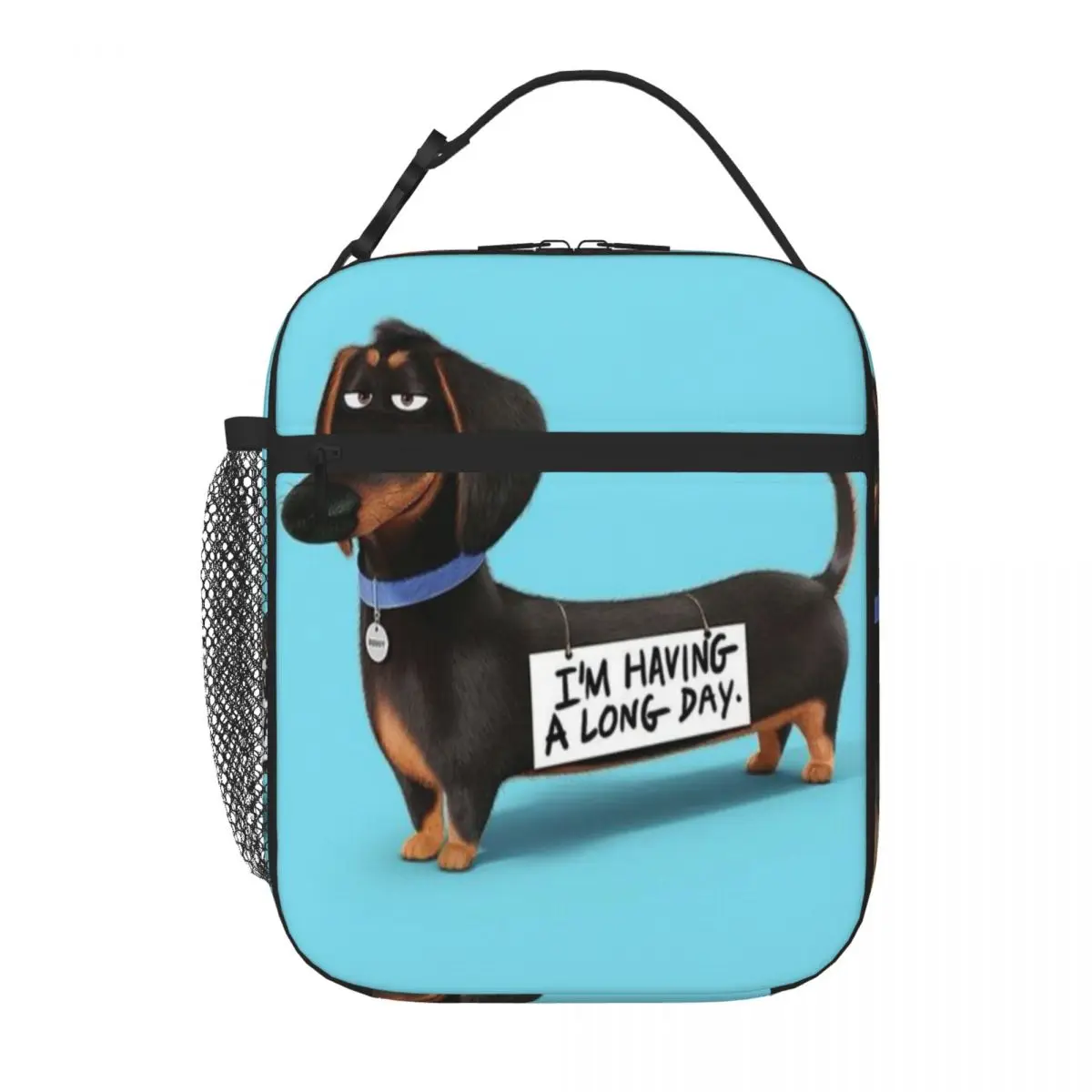 Bestselling Dachshund Dog Funny Pupy Neoprene Texture Insulated Food Bag Car Travel School Lunch Bag