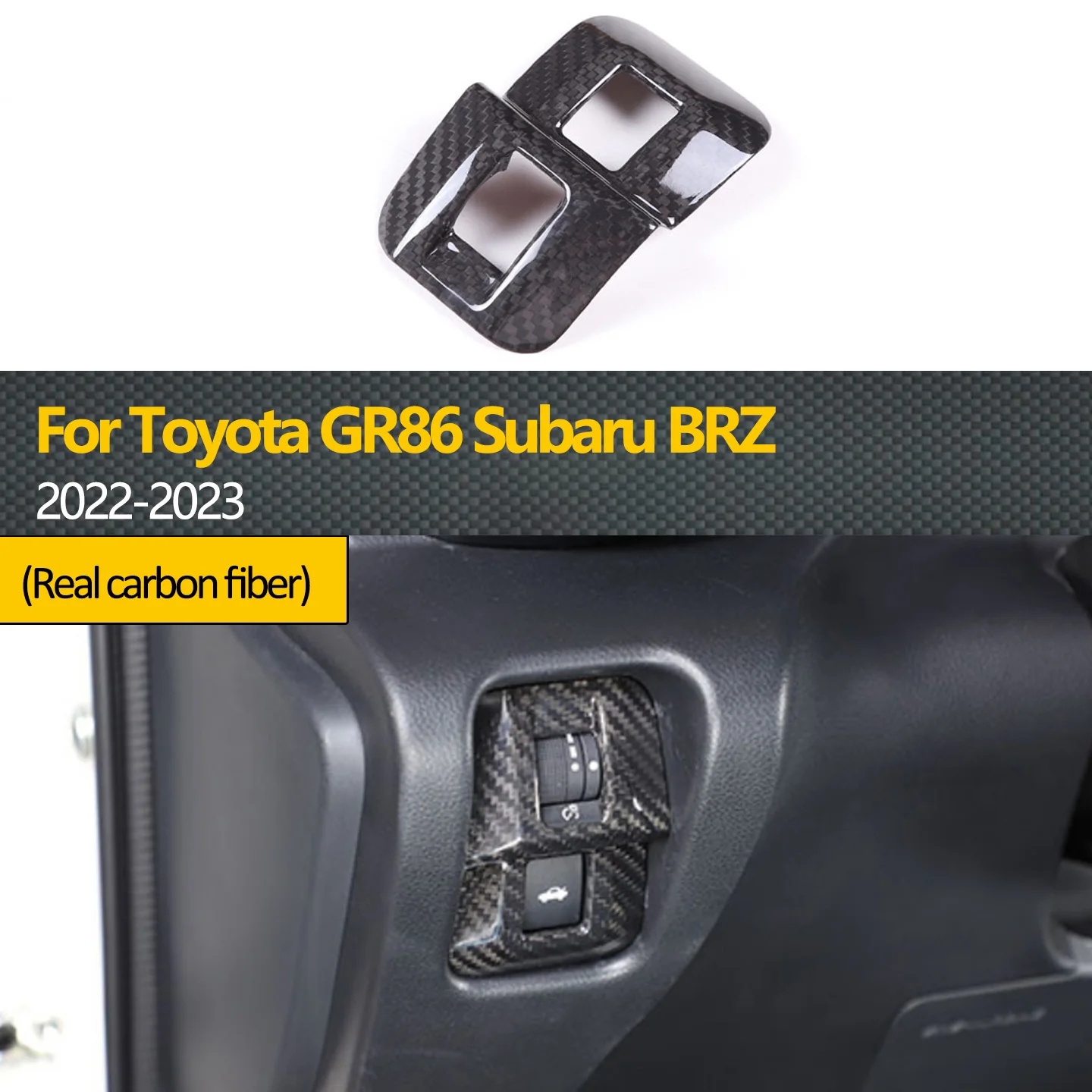 

Applicable to Subaru BRZ and Toyota GR86 2022-2023 genuine carbon fiber AC button stickers and trunk switch interior