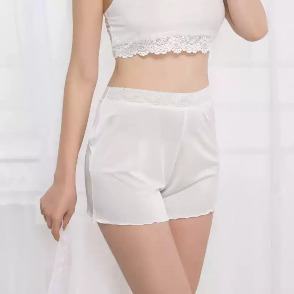 High-End Silk Leggings Underwear Culottes Anti-Glare Three-Point Leggings Safety Shorts Pyjama Bottoms Women