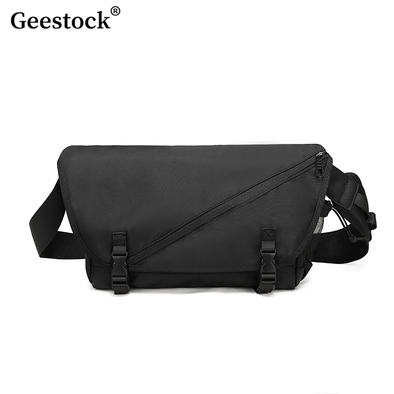

Geestock Men Techwear Crossbody Bag Large Capacity Street Fashion Casual Shoulder Backpack Student Messenger Bag Work Travel