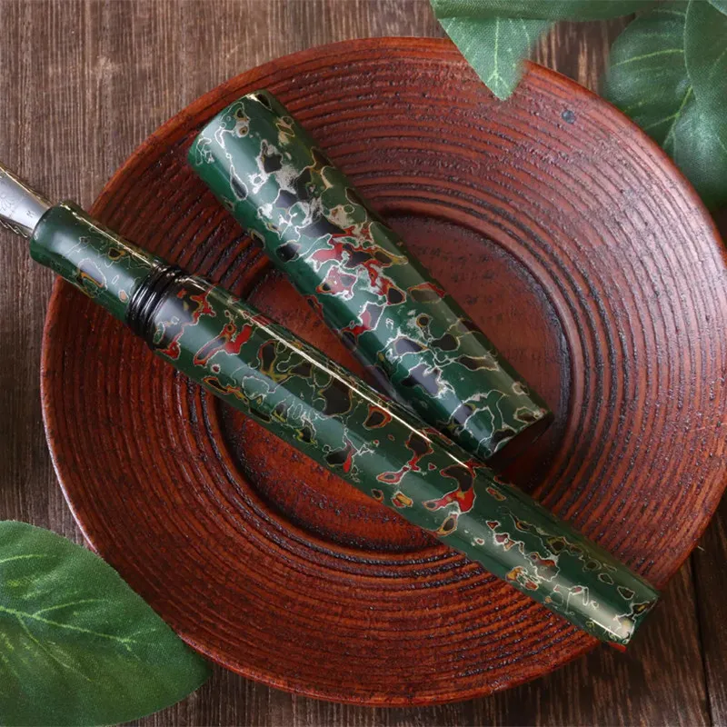 Japanese Lacquer WANCHER Fountain Pen Vintage Multi-layer Handmade Lacquer Ink Pen Sandalwood Geman JOWO 0.5F Nibs Cute Pens