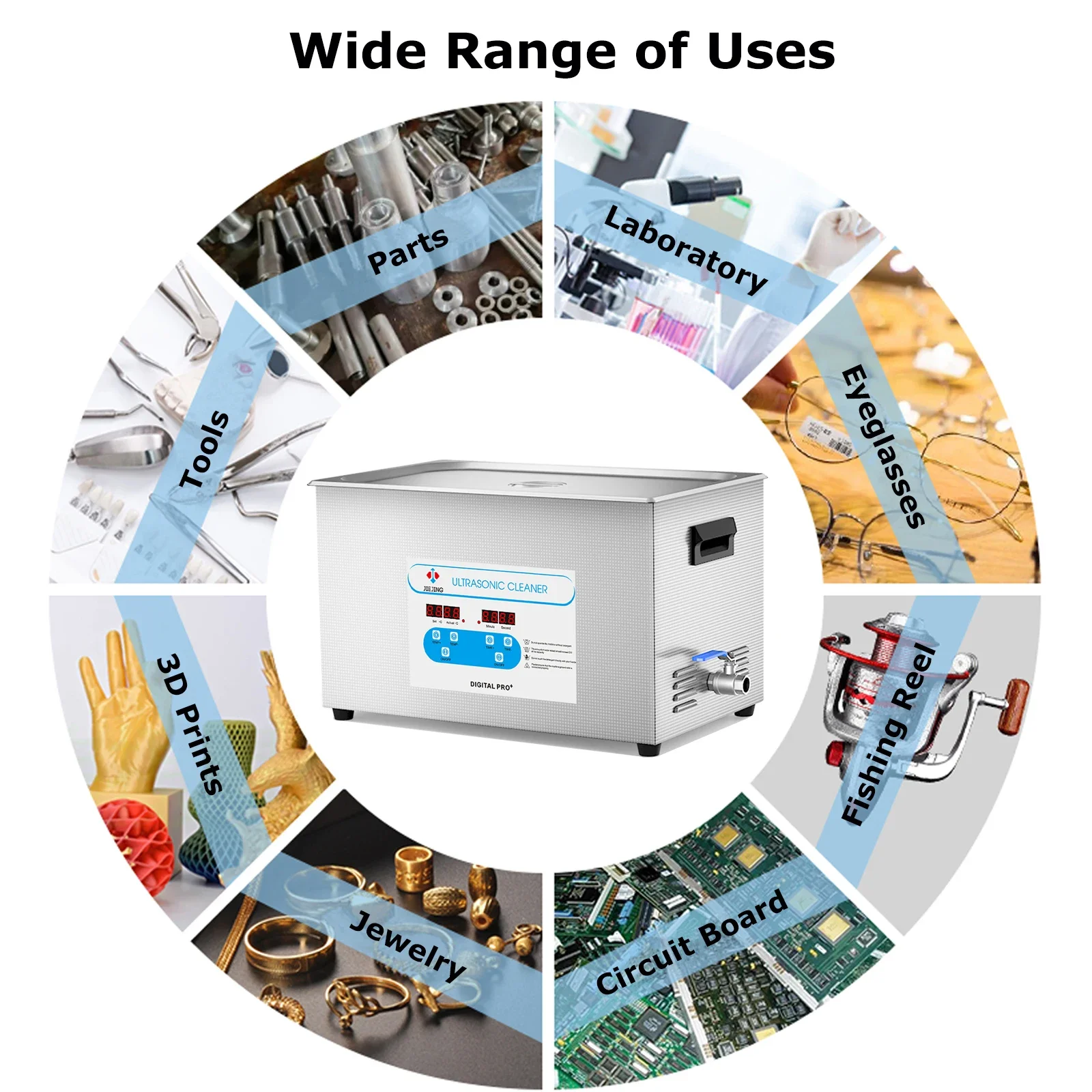 30L Ultrasonic Cleaner 40kHz Sonic Cleaner Machine Ultrasound Bath Tub for Automotive Parts Carburetor Jewelry Glasses