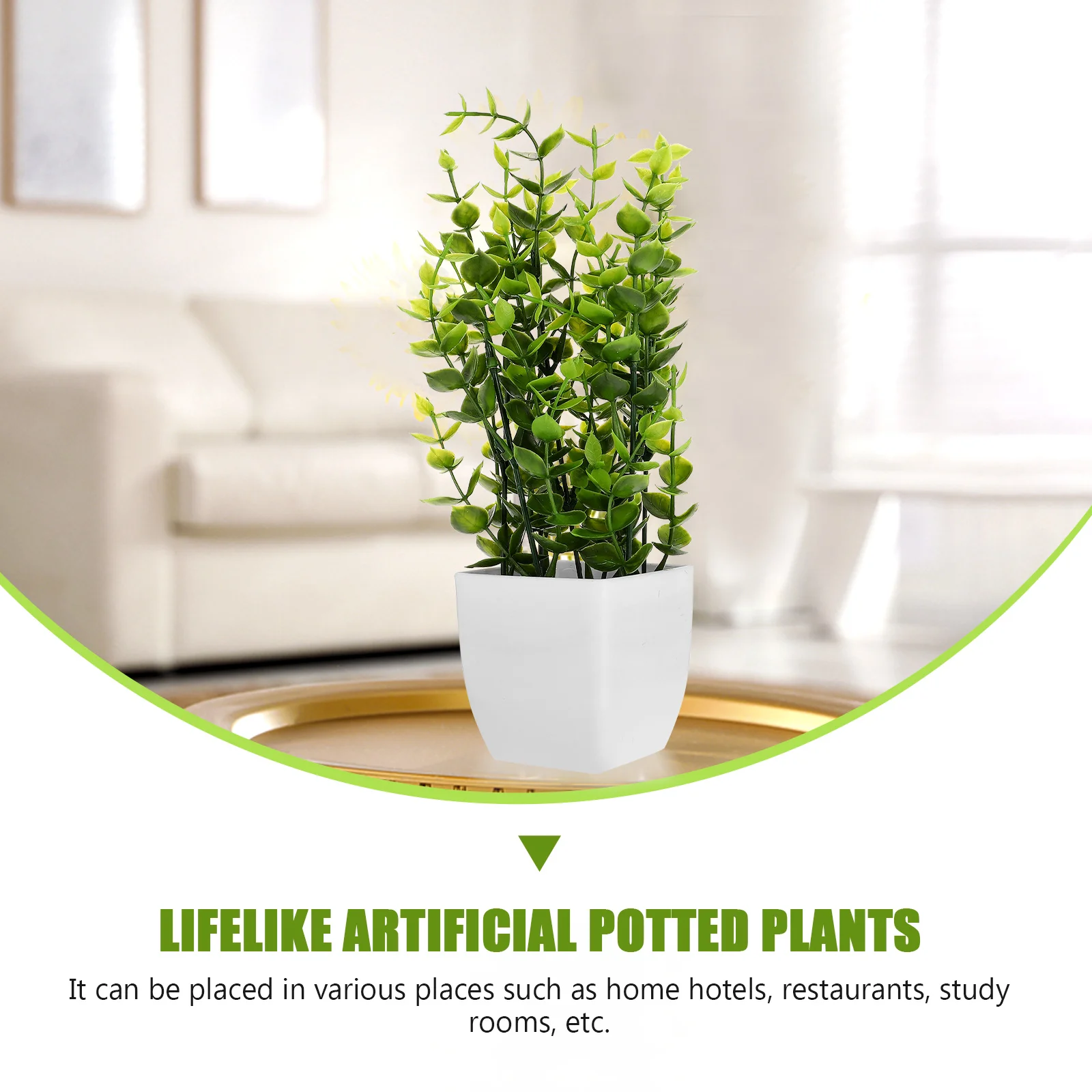 

2pcs Artificial Potted Plants Fake Bonsai Decor For Home Office Tabletop Green Lifelike Small Bonsai Plastic Plant