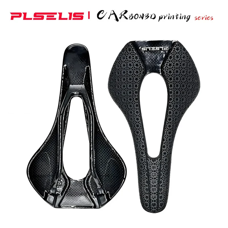 

PLSELIS popular road mountain bike saddle 3D printed carbon fiber hollow breathable high-strength short nose cushion saddle