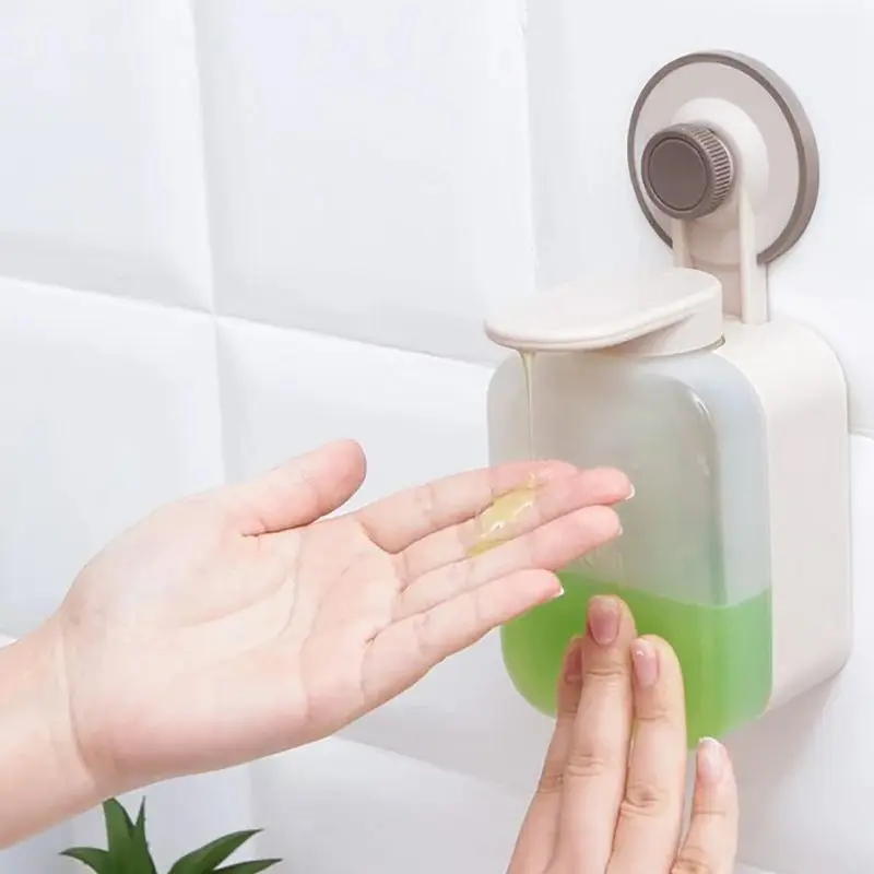 Wall-mounted Liquid Soap Dispenser Hand Back Press Type Liquid Foam Machine Suction Cup Bathroom Liquid Soap Box Bathroom