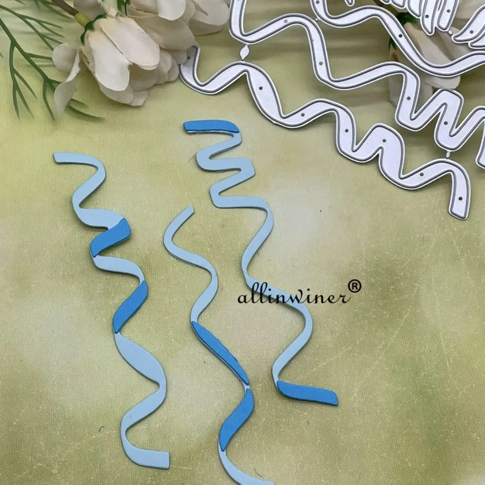 Celebration streamers Metal Cutting Dies Stencils Die Cut for DIY Scrapbooking Album Paper Card Embossing