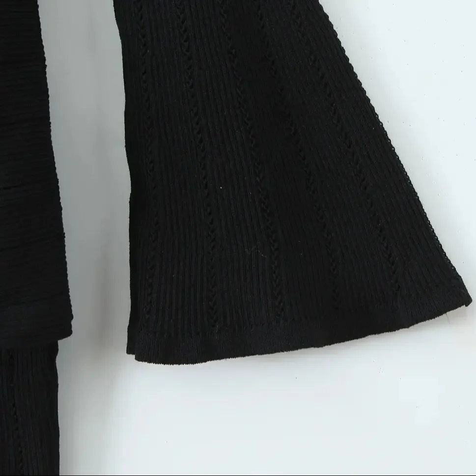 2025 مثير الجوف خارج س الرقبة الضلع خط محبوك طويل مضيئة كم سترة فستان المرأة الخصر النحيف حزمة الوركين فساتين قصيرة رداء