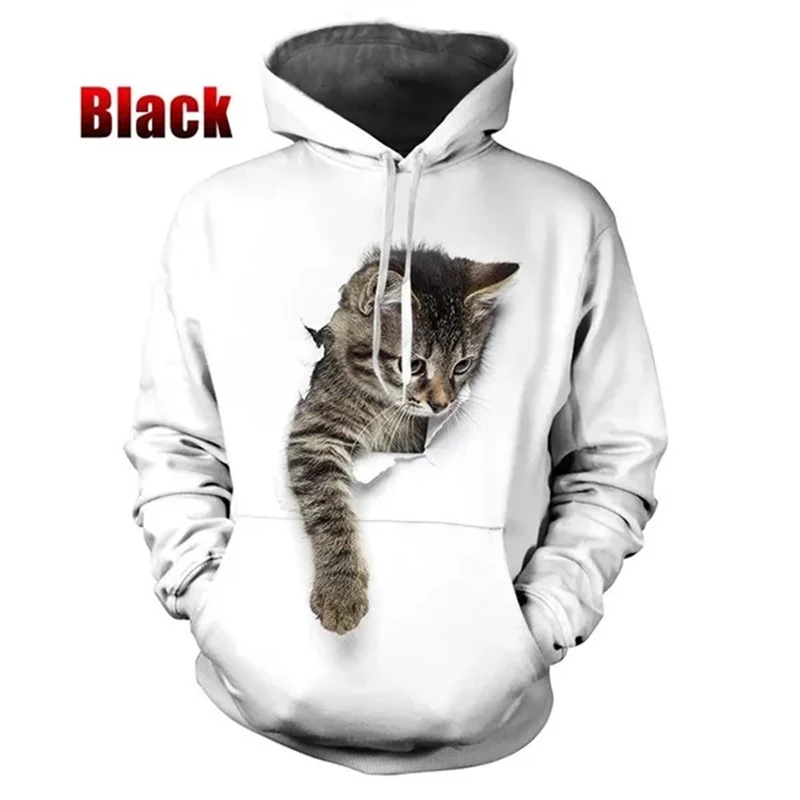 New Fashion 3D Funny Animal Cat Printed Hoodies Casual Men Women Hooded Pullovers Tops Designer Hoodie Comfortable Chilren Hoody