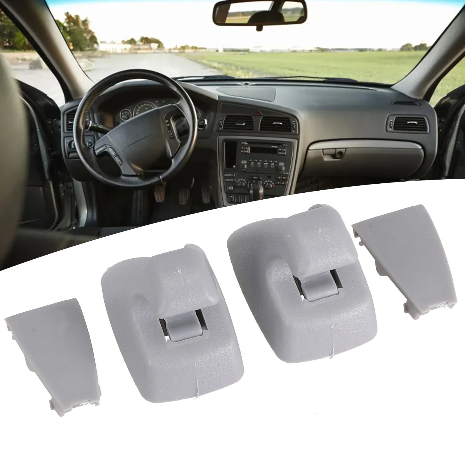 

2pcs Car Sun Visors For GM- Chevrolet- 95994975 Cruze- Sonic- Spark Gray Auto Sun Visor Support Clips Retainer Bracket Hooks