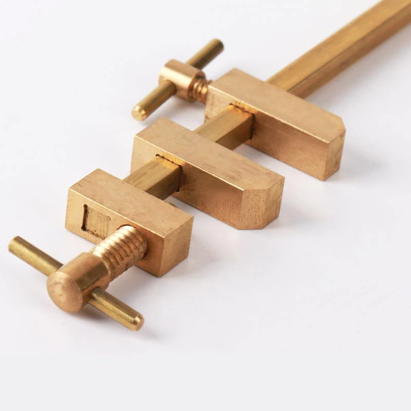 2Pcs Woodworking Japanese-style Wood Clamp, Brass Parallel Clamp Fast Fixed Clip Auxiliary Fixture Splicing Board Positioning