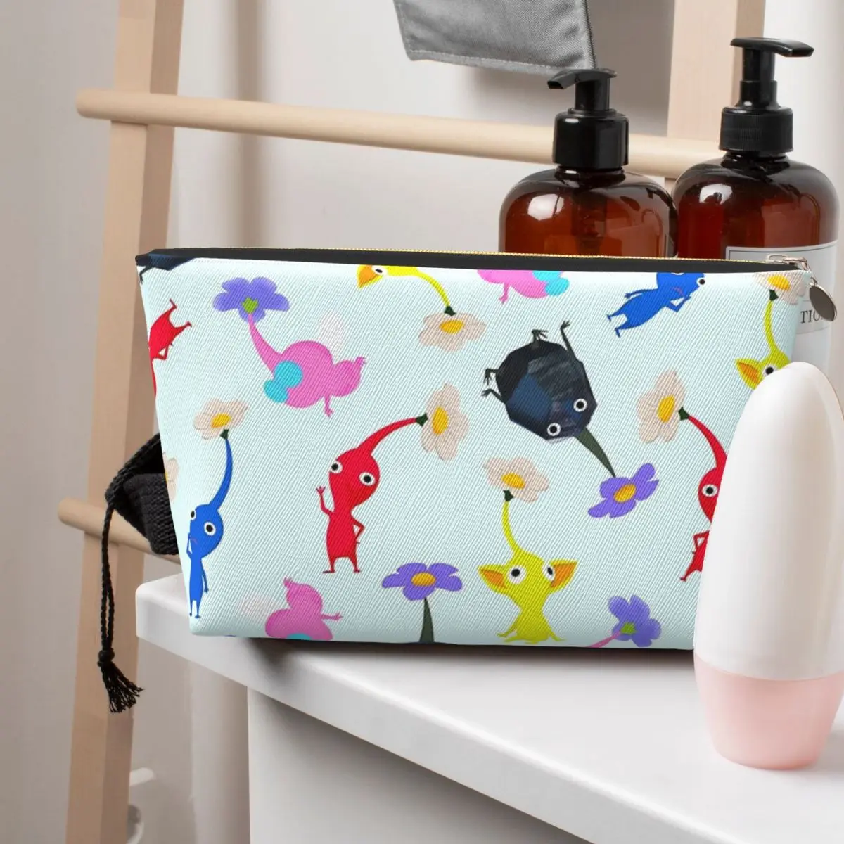 

Pikmin Women Cosmetic Bag Travel Makeup Organizer Pouch Toiletry Storage Dopp Kit Case