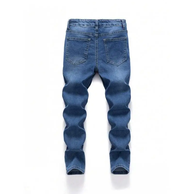 Stretch Jeans Elastic Pants Cross-Border Overseas Warehouse Light Business Style Straight Leg Pants Double Waist Design