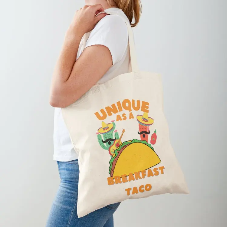 

Unique as a breakfast Taco funmy designs for friends Tote Bag Lady bags Fabric bag large tote bag