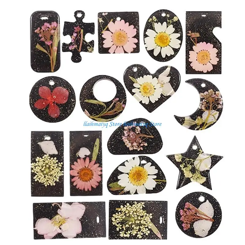 573B 4 قطع أقراط متدلية معلقة تزيين أنماط متعددة قالب سيليكون غير منتظم #2