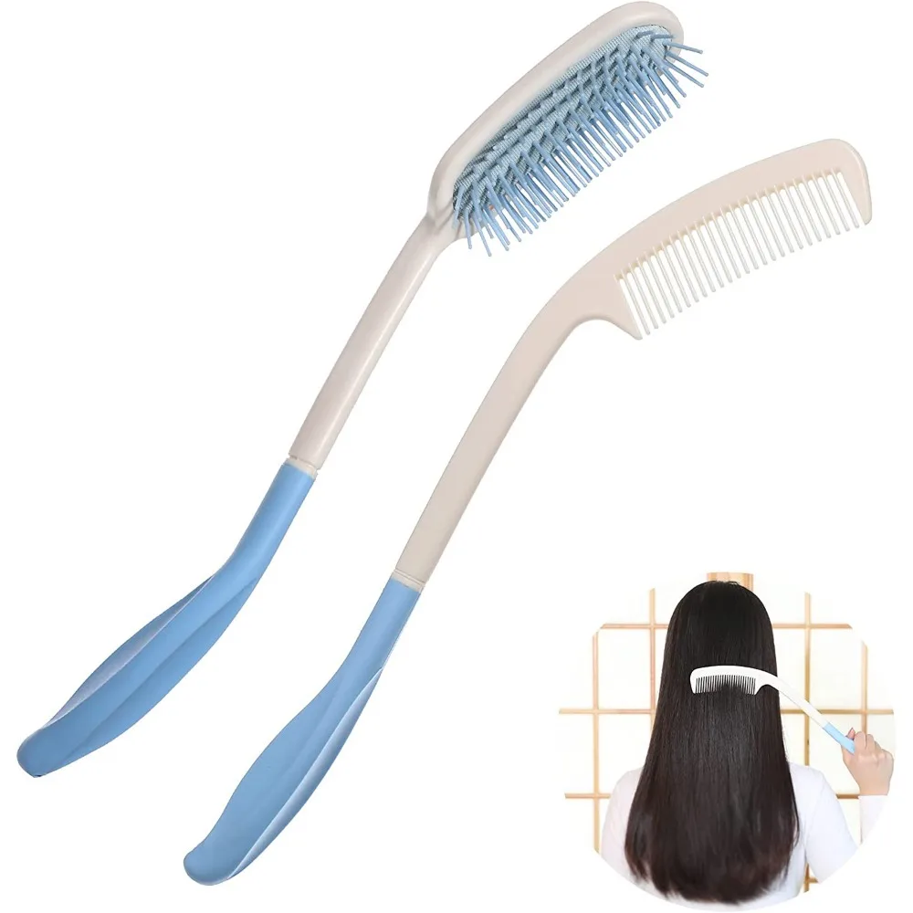 1pc Creative Portable Practical Long Handle Hair Brush Comb Set Finishing Combs Hair To Hand-Disabled Inconvenient Styling Acces