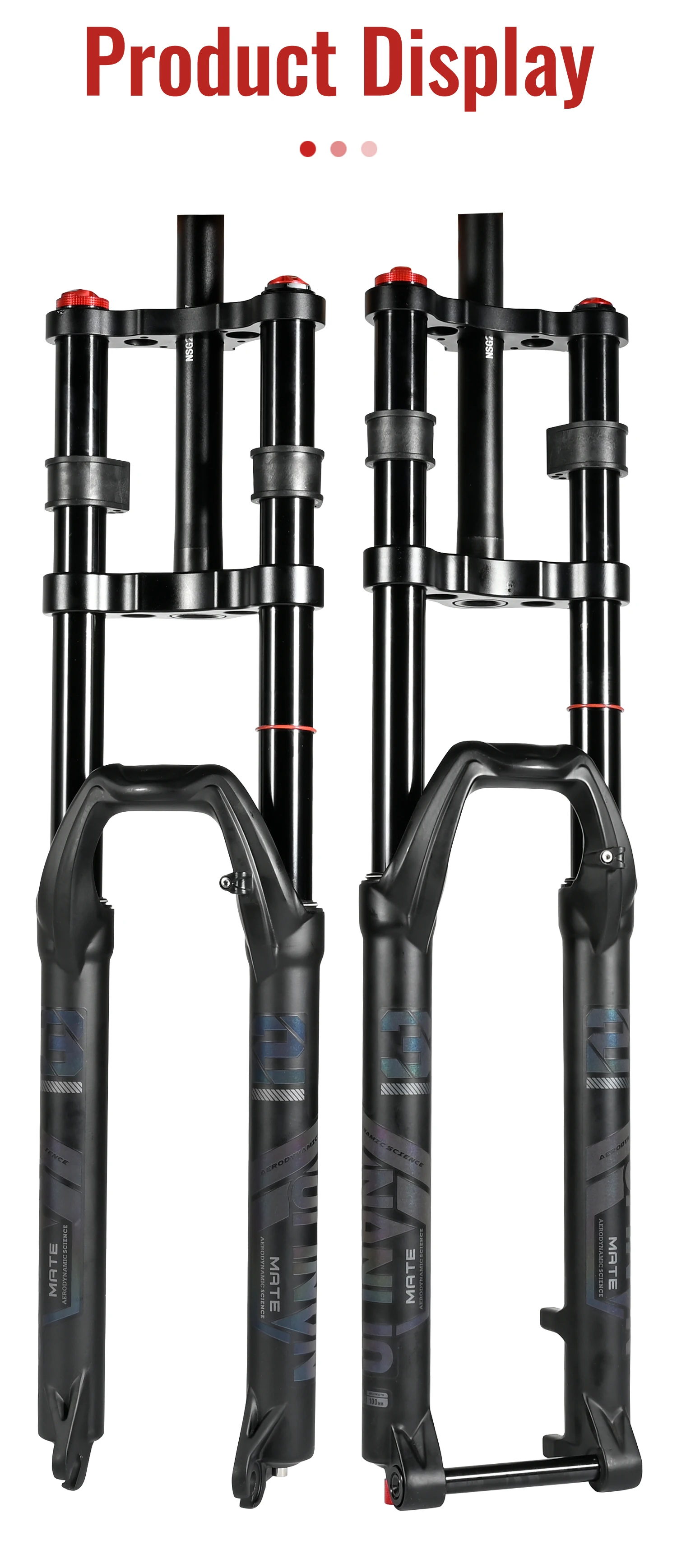 NanLio Doppelschulter-Schnee-Vorderradgabel 27,5 Zoll / 29 * 2,5 Zoll MTB-Gabel 150 mm Reise-Luftversorgungs-Fahrradgabel E-Bike-Gabel 15/9 mm – Detail 28